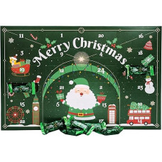 Advent Calendar 2024 with Chocolate Figures with Mint Filling, Winter Pralines, Gluten-Free Dark Chocolate Chocolates, Christmas Calendar for Mint Lovers, Pack of 1 (1 x 196 g)