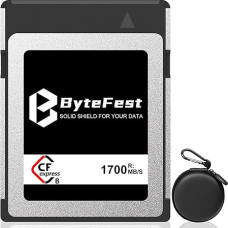 ByteFest 128GB Digital Memory Card CFexpress Type B with Card Holder, NVMe PCIe 3.0, Smooth RAW Videos and Photos for Camera, Compatible with Nikon Z6/Z7/Z9/D5/D6, Canon EOS-1DXMark III/EOS-R3/R5