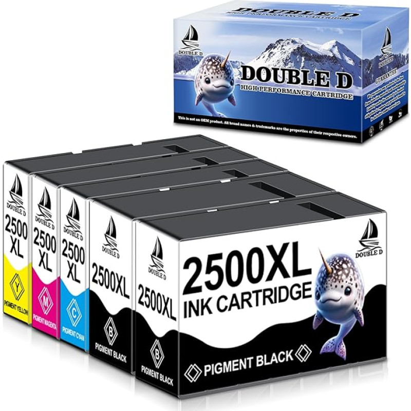 DOUBLE D PGI-2500XL Multipack for Canon 2500XL Replacement for Canon Maxify MB5150 Cartridges Compatible with Canon Maxify iB4050 iB4150 MB5050 MB5155 MB5300 MB5350 MB5400 MB5450 MB5455