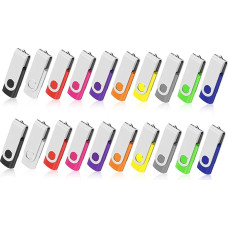 AreTop 2GB USB 2.0 Flash Drive Foldable Swivel Memory Stick 3 Blue/White/Red 8GB