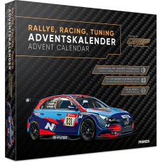 FRANZIS 67192 Advent Calendar Rally, Racing, Tuning, Powered by Grip, Model Kit of a Racing Vehicle in Scale 1:43