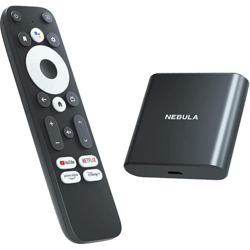 Nebula 4K Streaming Dongle with HDR, Streaming Adapter, Powered by Android TV, Over 7000 Apps, Compatible with Google Assistant, Dolby Digital Plus, Plug-In Smart TV with 2GB RAM & 8GB ROM Storage