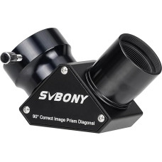 Svbony SV222 Zenith Mirror, 1.25 Inch Zenith Mirror Adapter, 90° Metal Zenith Mirror with Eyepiece Locking Mechanism, Star Central Mirror for Planetary Deep Sky Visualisation