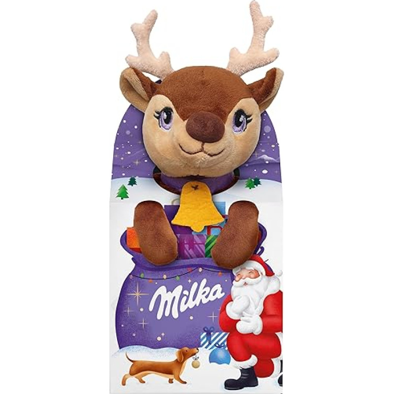 Milka Plush Toy Magic Mix 1 x 96g, Cuddly Toy and Christmas Chocolate, Three Random Designs