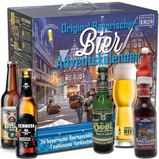 Kalea | Bier-Adventskalender | Edition Bayern | 24x 0,33l Bierspezialitäten aus Bayern | inkl. Verkostungsglas | Bestückung 2024 | Geschenk zur Vorweihnachtszeit