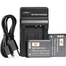 DSTE D-LI88 Li-ion Battery (2-Pack) and Micro USB Charger Suitable for Pentax Optio H90, P70, P80, W90, WS80