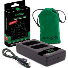 PATONA NP-FW50 - PD našumo baterijų įkroviklis (1000 mA) USB-C mini su dvigubu LCD ekranu - suderinamas su PD/QC (161964)