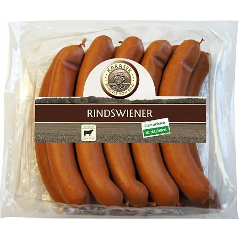Beef Sausages | Hot Dog Sausages Beef | Viennese Sausages 100% Beef Sausage Smoked from Beech Wood Smoker | Beef Swiener | Regional Beef Wienerli Beef Beef Wienerli, 10 x 50 g)