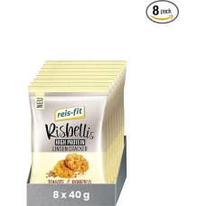 reis-fit Risbellis High Protein Lentil Cracker 8 x 40 g, Low-Calorie Snack, Vegan & Gluten-Free