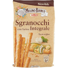 6 x Mulino Bianco Grissini Sgranocchi con Farina Integrale Grissini with Whole Grain Flour, Perfect as a Snack, 200 g