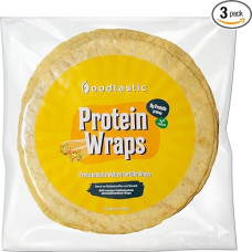 Foodtastic Protein Wraps 3 x 240 g, High Protein Tortilla, 22% Protein and Only 11% Carbs, Protein Rich and Low Carbohydrate Wheat Tortilla