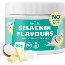 He-Ju Flavour Powder White Chocolate Coconut 250 g Vegan, Flavour Powder for Sweetening Almost Without Calories