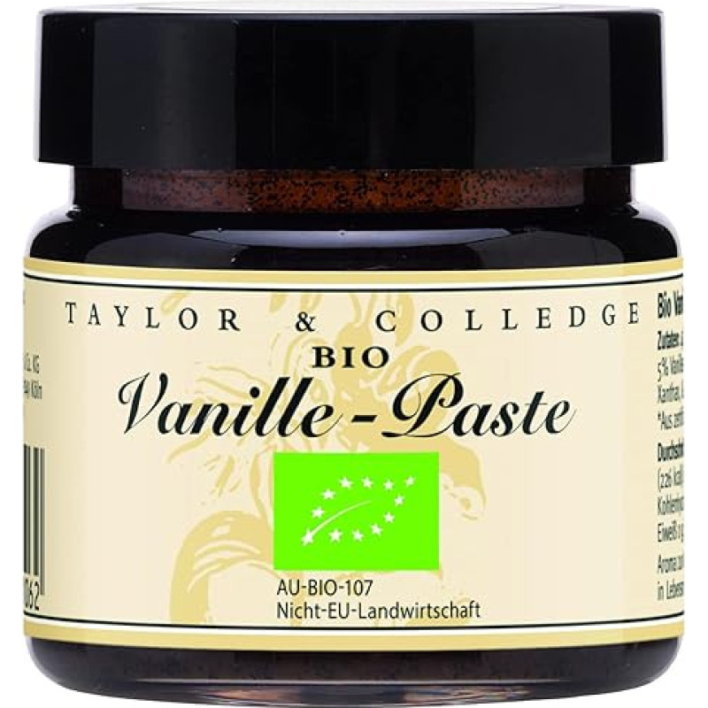 T&C - Organic Vanilla Bean Paste | Vanilla Paste Made from 100% Natural Organic Vanilla Beans Vanilla Paste Ideal for Refining Pudding, Cakes, Dessert, Ice Cream and Much More | Contents: 65g