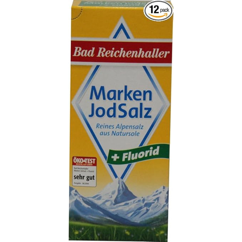 Bad Reichenhaller jodo druska su fluoru, 12 vnt., 500 g pakuotė
