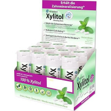 miradent Xylitol Dental Care Chewing Gum Spearmint Display Pack of 12 | Refreshing Taste | Sugar-Free | Vegan | Caries Preventive | for on the Go