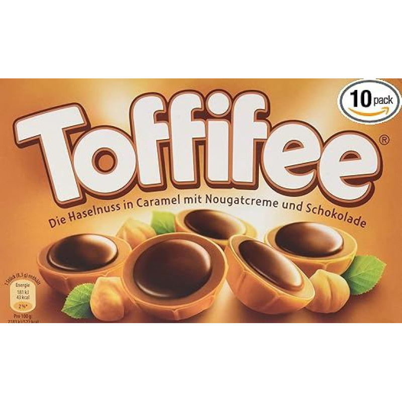 Toffifee Hazelnut in Caramel, Pack of 10 (10 x 125 g)