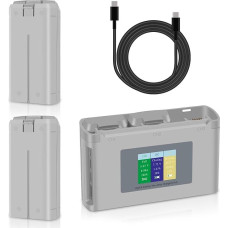 COOLSHOW Intelligent Flight Mini 4K/Mini 2 SE Battery Mini 2 Battery 2 Pieces 2400 mAh and Smart LED Triple Mini 2 Battery Charger Two-Way Charging Station Kit Compatible with DJI Mini 2, Mini 2 SE,