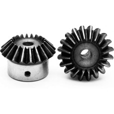 ZHENGGUIFANG ZGF-BR 2 vnt. 1: 1 Kūginiai ratai 1.5 modulis 16/20 dantų ID = 6 mm / 8 mm / 10 mm / 12 mm 90 laipsnių plieniniai krumpliaračiai su varžtais (skylės skersmuo: 6 mm, dantų skaičius: 16 dantų)