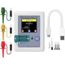 VOKTTA LCR-TC1 Transistor Tester, Multifunctional TFT Tester, 1.8 Inch LCD Display Backlight for Diodes Triodes Capacitor Resistor, Transistor, LCR ESR NPN PNP MOSFET LW21