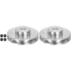QUARKZMAN Set of 2 V-type pulley 8 mm bore 50 mm outer diameter single groove aluminium alloy for 3-5 mm PU round belt motor shaft drill