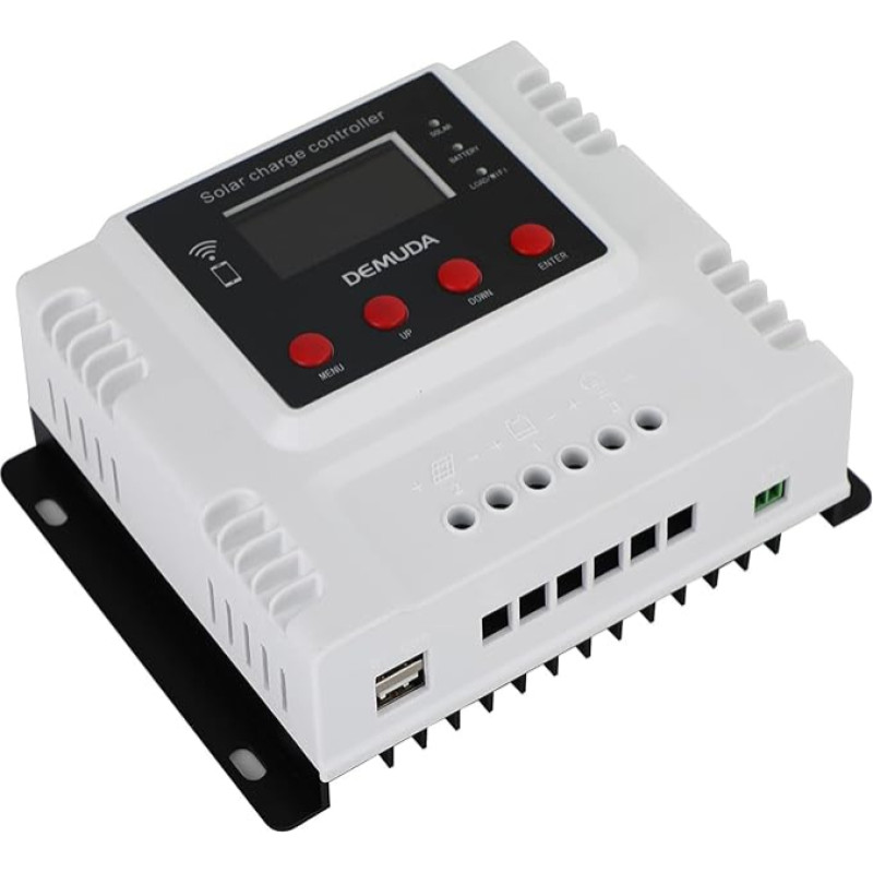 Areyourshop Solar Charge Controller, 40A PWM Solar Panel Controller 12V/24V/48V PV Controller with WiFi Monitor Function PWM LCD Controller for Life PO4 Lead Acid Gel Battery