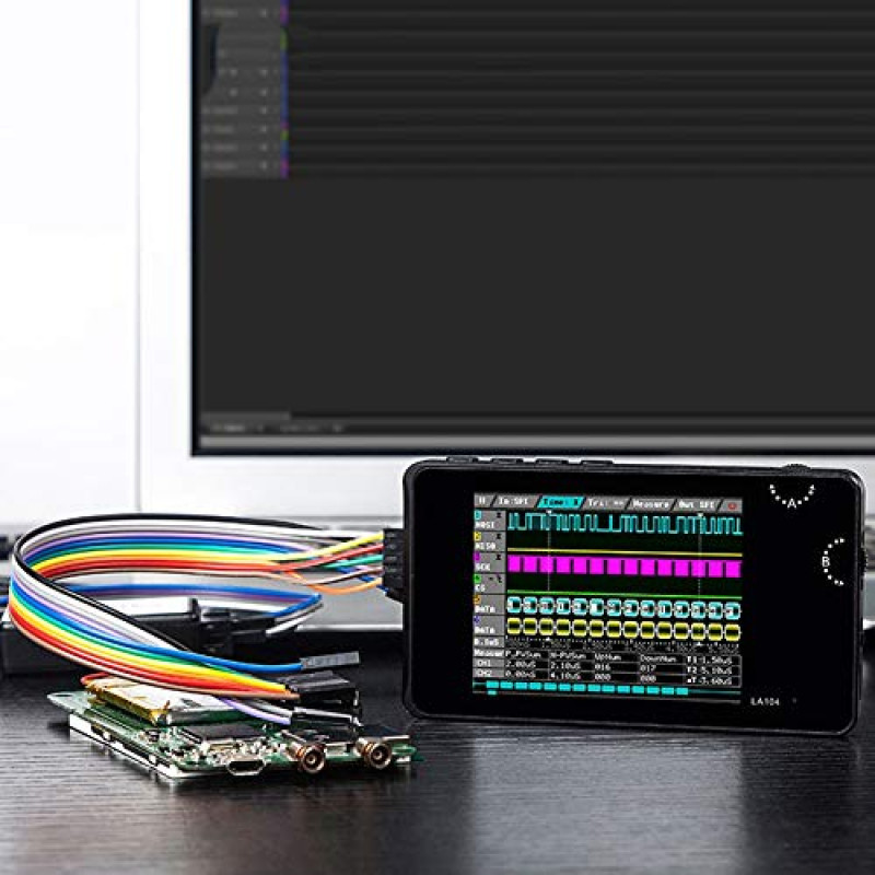 Logic Analyzer, Portable, Compact, Lightweight, 4 Channels, 100 MHz Sample Rate, 2.8 Inch TFT LCD Screen, Easy to Use for Automotive Electronics