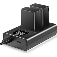 ENEGON 2 pakuotės EN-EL25 EN-EL25A 1600 mAh akumuliatoriaus, išmanusis LED dvigubo įkroviklio rinkinys, skirtas Nikon Z serijos, Z50, Z30, Z 50, Z 30, Z FC, Nikon EN-EL25, EN-EL25A, 4241 ir Nikon MH-32 skaitmeniniams fotoaparatams