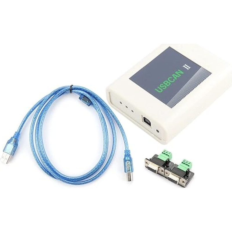 Logikanalysator, USB-zu-CAN-Adapter-Analysator, Can-Bus-Analysator USBCAN II Hochgeschwindwindigkeits-Doppelkanal-Debugger in Industriequalität, unterstützt CAN-Verzögerung,