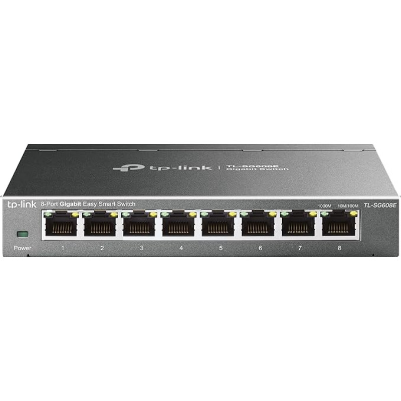 TP-Link TL-SG608E 8-Port Gigabit Easy Smart Managed Network Switch (Plug-and-Play, Metal Housing, QoS, IGMP Snooping, VLAN, Central Management, Energy Efficient)