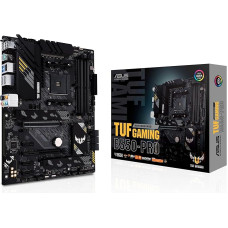 ASUS TUF TUF Gaming B550-Pro pagrindinė plokštė AMD Ryzen AM4 lizdas (ATX, PCIe 4.0, 2x M.2, 2,5 Gb/s Ethernet, SATA 6 Gb/s, USB 3.2 Gen 2 Type-A ir Type-C, Aura Sync)