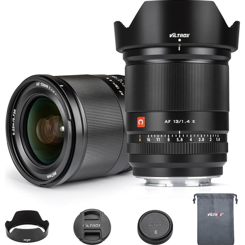 VILTROX 13 mm F1.4 plataus kampo Aps-C automatinio fokusavimo objektyvai, skirti 