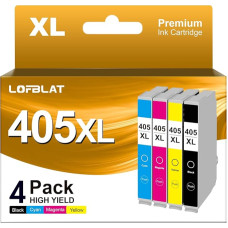 LOFBLAT 405XL spausdintuvų kasetės, suderinamos su Epson 405 XL kasetėmis, skirtomis Workforce Pro WF-4820 WF-3820 WF-4830 WF-3825 WF-4825 WF-7840 WF-7830 WF-7835 spausdintuvams (4 pakuotės, juoda, žydra, purpurinė,