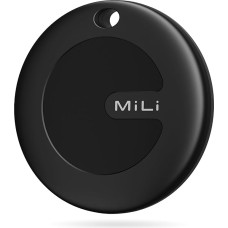 MiLi MiTag Android Smart Tag, Key Finder KeyFinder Compatible with Google Find My Device App (Android Only), Bluetooth Key Finder for Luggage/Bags/Suitcase/Wallet, Black, 1 Pack