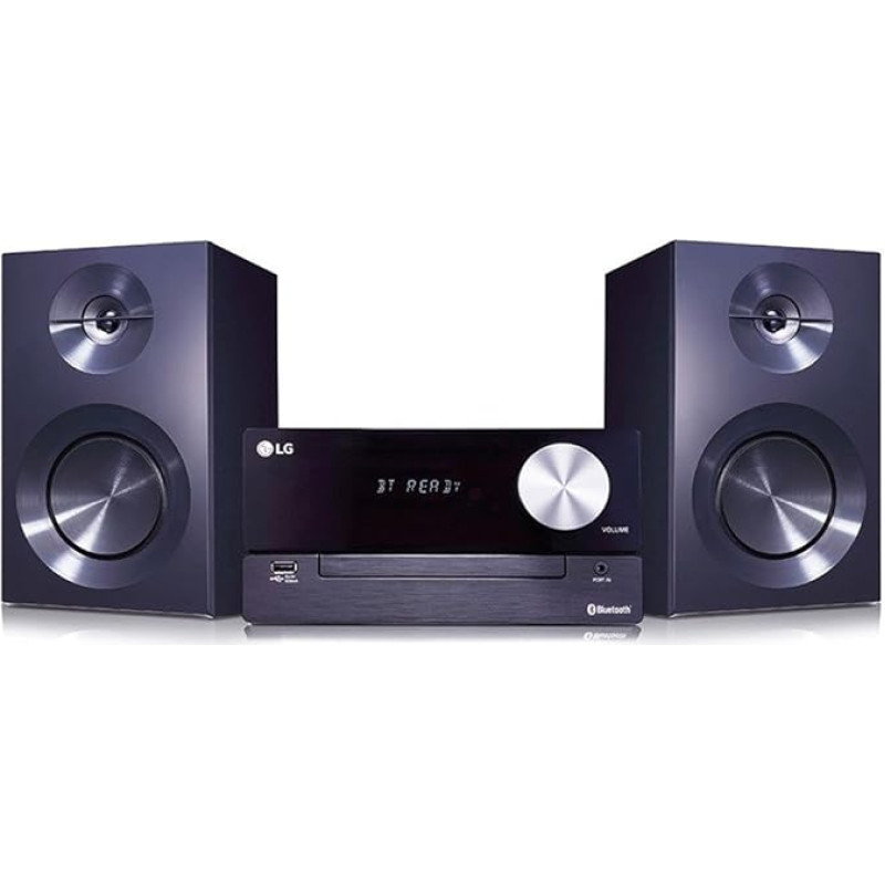 LG CM2460 Mini HiFi System with Stereo Speakers 1 Pair 100 Watt RMS Chrome / Black