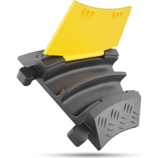 schlauchmeister24 2-channel bend 30° cable bridge with lid, override protection made of hard rubber, load capacity 7.5 t, rubber, black/yellow, 25 x 25 x 5 cm