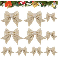 SEPGLITTER Kalėdų lankas, 10 blizgučių Kalėdų lankas, didelis lankas, Kalėdų vainikas, lankas, Kalėdų eglutės juostelės lankai Kalėdoms, šventėms, vestuvių dekoracijoms