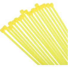 sourcing map 100 Stück Kabelbinder 35,6 cm, selbstsichernde Nylon-Drahtbinder mit 13,6 kg Zugfestigkeit für drinnen und draußen, Gelb