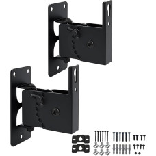 Howonder Speaker Wall Mount, Wall Speaker Bracket, Metal Speaker Wall Mount for Small Speakers, Swivel and Tilt, Holds up to 30 lbs, HD-618 (2 Packs, Black)