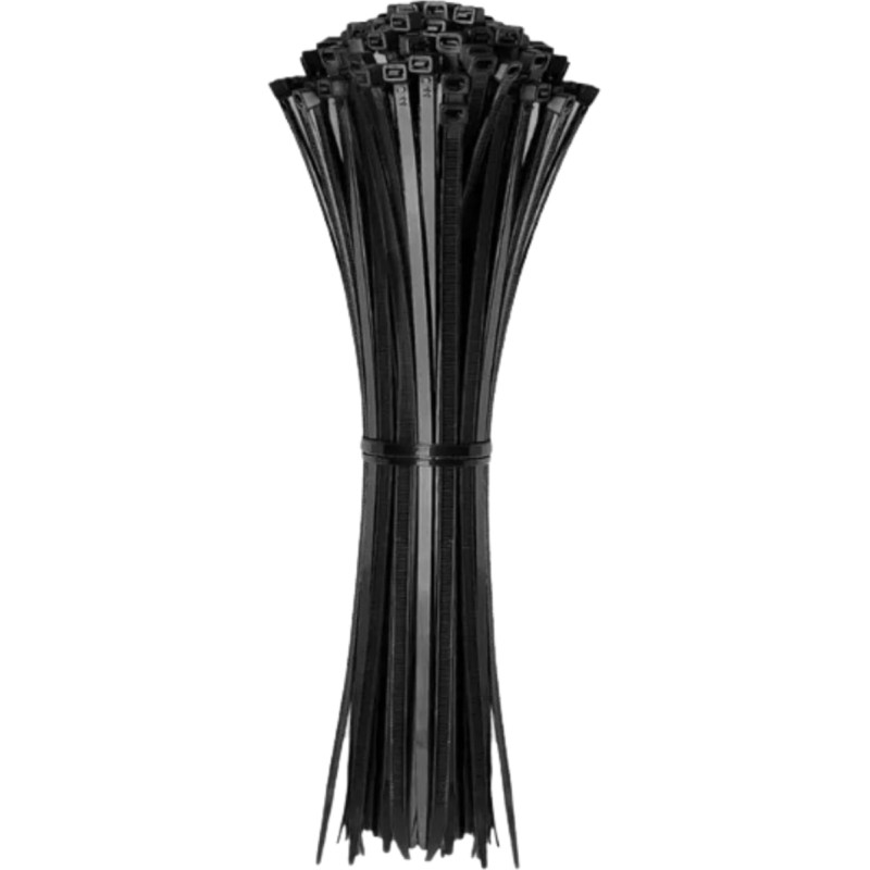Iqobell Kabelbinder, schwarz, 300 mm, selbstsichernd, Nylon, 200 Stück, 2,7 mm x 300 mm, für Kabelmanagement, 22 kg Zugfestigkeit