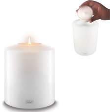 Qult Farluce Classic • Tea Light Holder in Candle Shape • Candle • Plastic Candle in Candle Look • Tea Light Candle with Tea Light Insert • Includes Tea Light • (Diameter 12 x Height 15 cm)