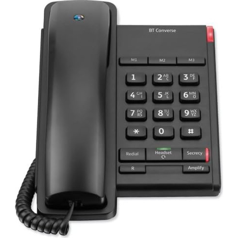 BT Converse 2100 Telephone 1 Redial Mute 3 Memory Slate Grey Metallic Ref 040206