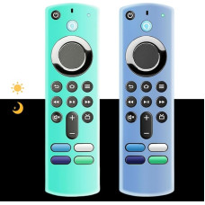 Schutzhülle für Fernbedienung, kompatibel mit Sprachfernbedienung der 3. Generation (leuchtet im Dunkeln), rutschfeste Silikon-Schutzhülle mit Umhängeband, 2 Stück
