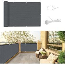 SUNNY GUARD Balcony Privacy Screen, 100 x 500 cm, HDPE Balcony Cladding, Balcony Cover, Balcony Panels, Sun Protection and Breathability, Suitable for Balcony, Garden, Patio, with Cable Ties,