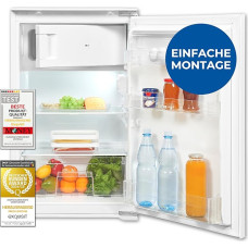 Exquisit EKS5131-4-E-040D Built-In Fridge with Freezer Compartment, 118 Litre Capacity, Built-in Fridge 88 cm, Built-In Device, 4-Star Freezer, White (Energy Class D)
