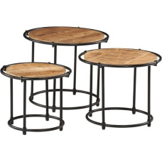 CFODOJ Stalai, Akcentiniai stalai, Galiniai stalai, Nesting stalai, 3 vnt., Medžio masyvas, Mango