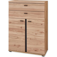 Senojo uosio masyvo senojo amatininko ąžuolo išvaizdos FSC sertifikuota moderni biuro spinta su 2 durimis ir 2 stalčiais 90 x 124 x 38 cm (plotis x aukštis x gylis)