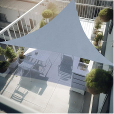 PHYLES trikampė markizė nuo saulės, atspari vandeniui, 3 x 3 x 3 m, apsauga nuo saulės, UV spindulių ir vėjo, skirta balkonui, sodui, terasai, su kilpomis ir tvirtinimo virvėmis, pilka