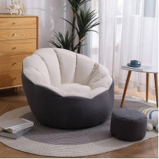 CSstone Bean Bag Seat Cushion Armchair Floor Cushion Storage Bag Bean Bag Living Room Garden (Cover Only) Floor Cushion Stool Children's Bean Bags Furniture Cushion Armchair Sofa Beige Grey Stitching