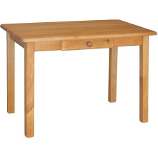 k koma Practical Dining Table with Drawer - Solid Alder Pine Wood Ideal for Kitchen, Dining Room or Restaurant (90 x 60 cm)