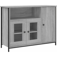 vidaXL šoninė spinta, komoda su daugybe stalčių, aukštų lentų svetainės spintelė su reguliuojamomis kojelėmis, spintelė, šoninė spintelė, pilka Sonoma medžio medžiaga